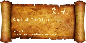 Kapitán Alma névjegykártya